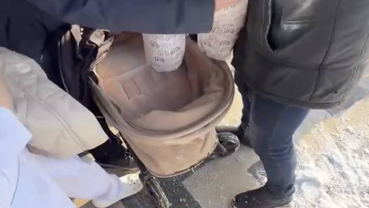 В Москве на женщину с коляской упала глыба льда
