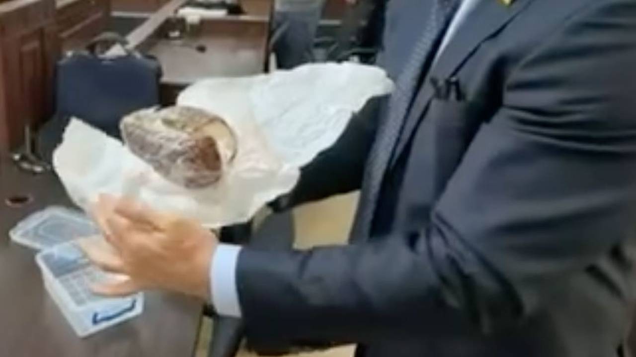 Депутат Рады пришел в суд и достал из сумки кусок сала
